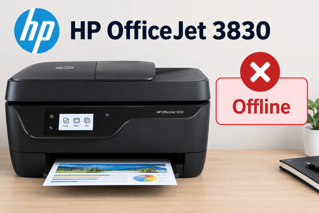 HP OfficeJet 3830 Offline — Printer Won’t Connect to Network or Shows Unavailable (What to Check First)